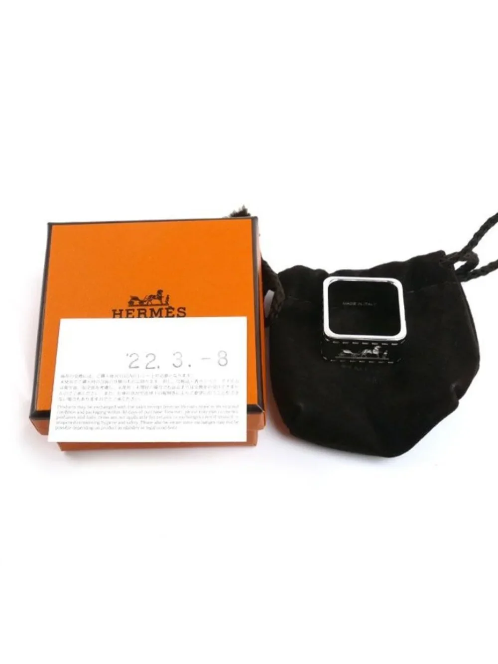 ★SOLD★ Hermes Metal Bolduc Scarf Ring 00 90 - Picture 5 of 5